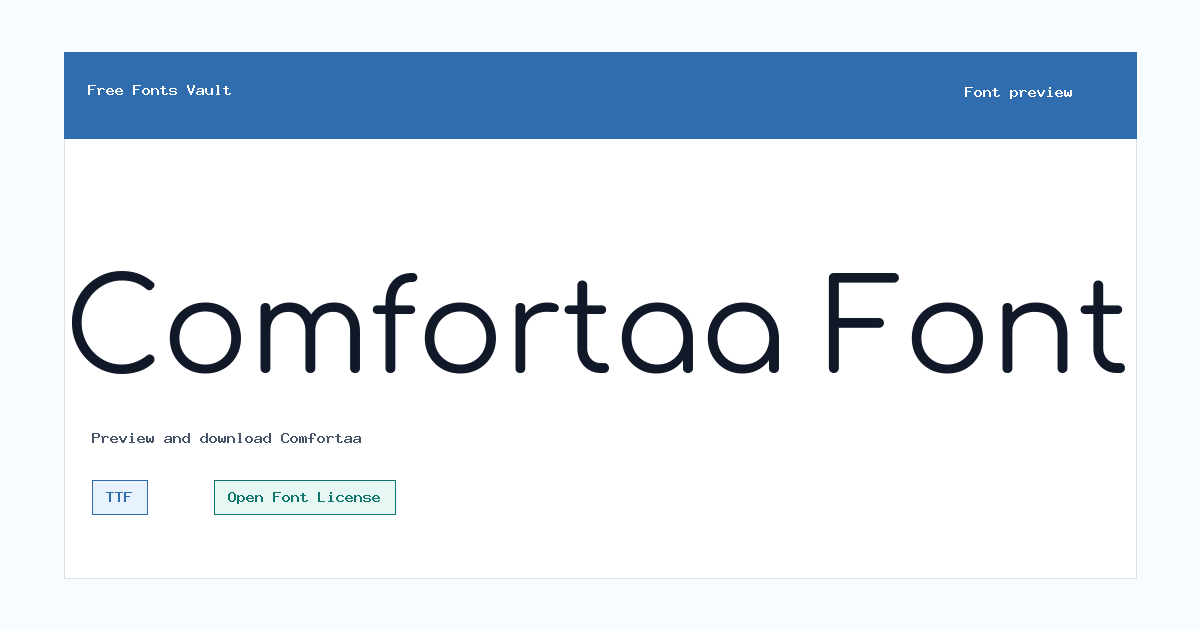 Comfortaa font preview showing the family name