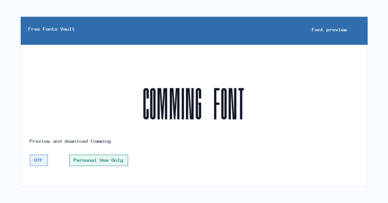 Comming font preview