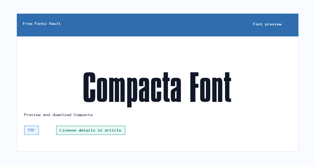 Compacta font preview showing the family name