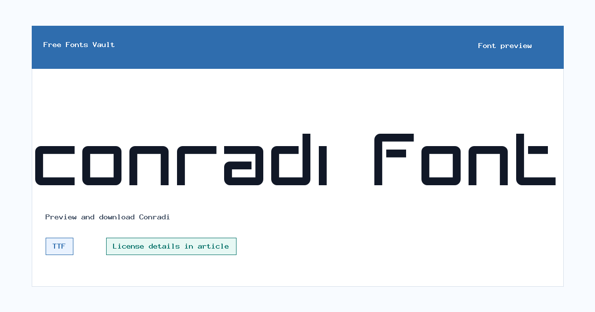 Conradi font preview showing the family name