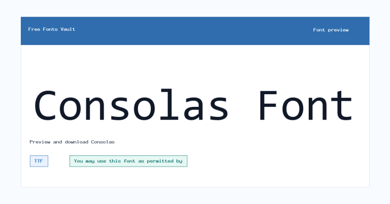 Consolas font preview
