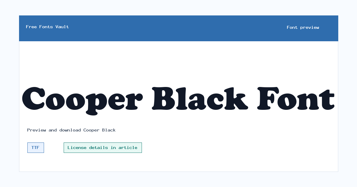 Cooper Black font preview showing the family name