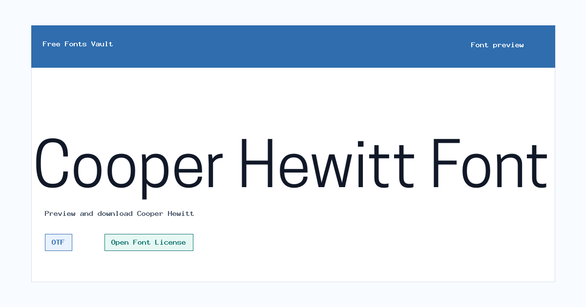 Cooper Hewitt font preview showing the family name