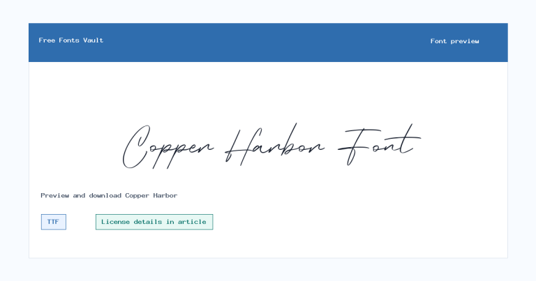 Copper Harbor font preview