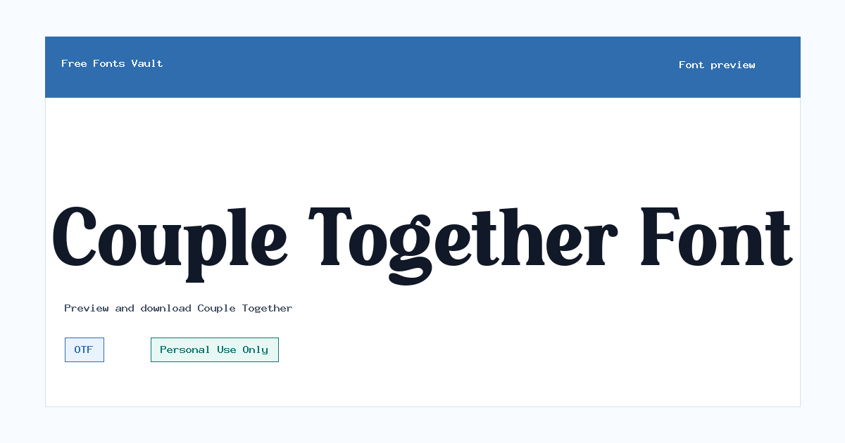 Couple Together font preview showing the family name