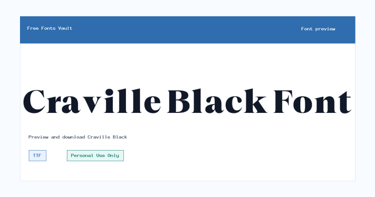 Craville Black font preview