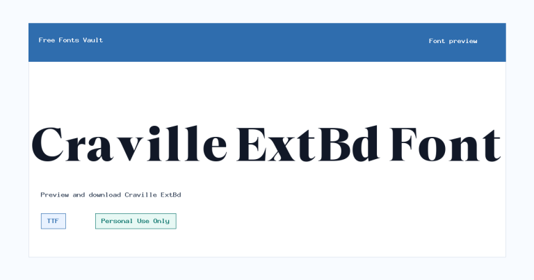 Craville ExtBd font preview
