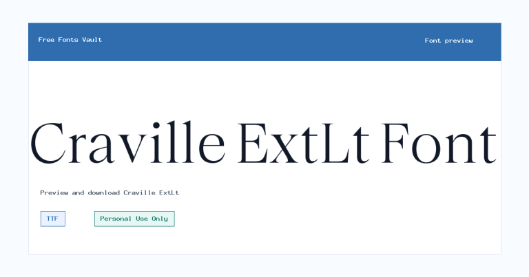 Craville ExtLt font preview