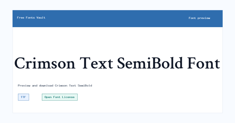 Crimson Text SemiBold font preview