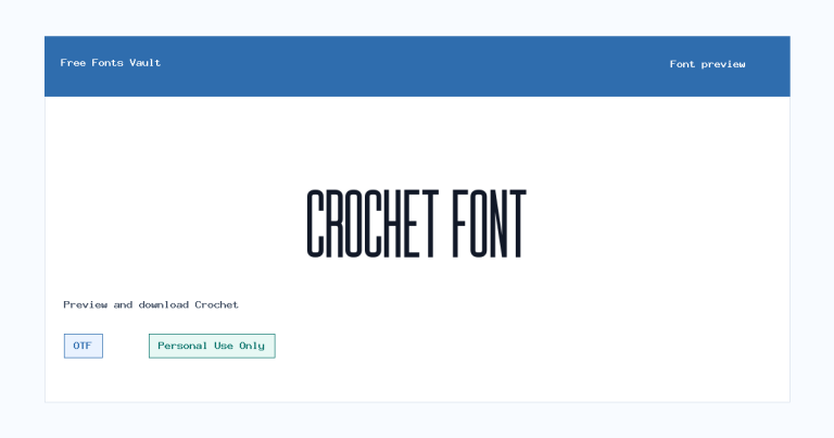 Crochet font preview