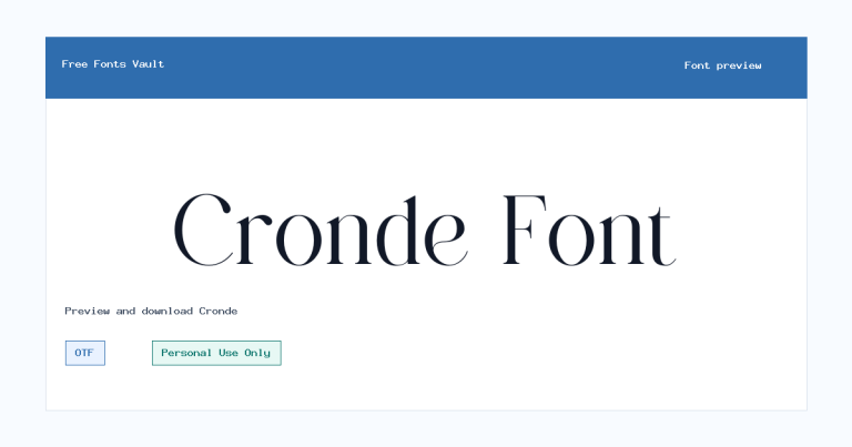 Cronde font preview