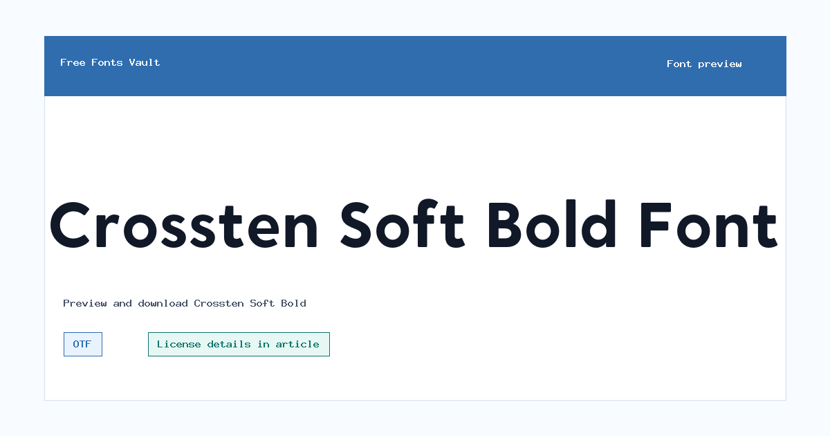 Crossten Soft Bold font preview showing the family name