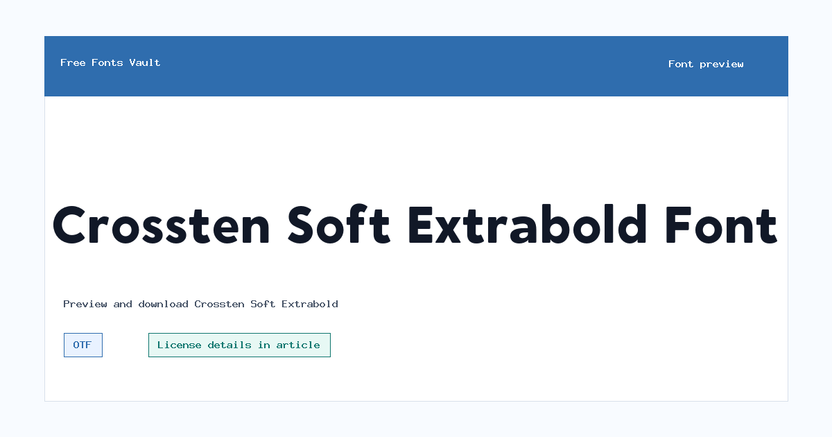 Crossten Soft Extrabold font preview showing the family name