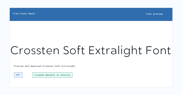 Crossten Soft Extralight font preview