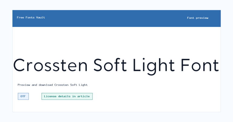 Crossten Soft Light font preview