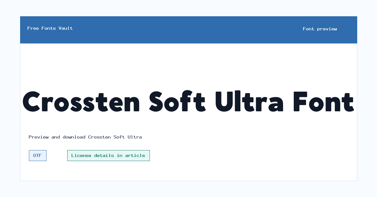Crossten Soft Ultra font preview showing the family name