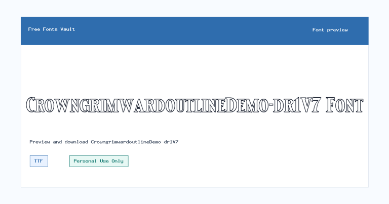 CrowngrimwardoutlineDemo-dr1V7 font preview