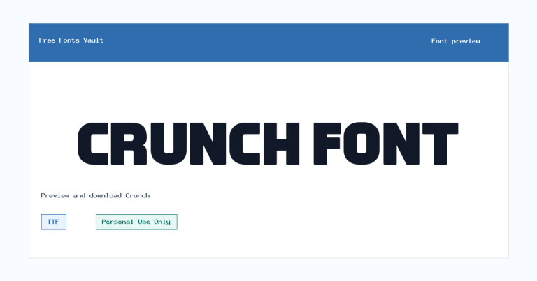 Crunch font preview