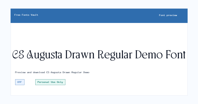 CS Augusta Drawn Regular Demo font preview