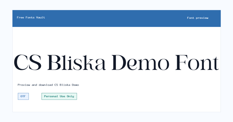 CS Bliska Demo font preview
