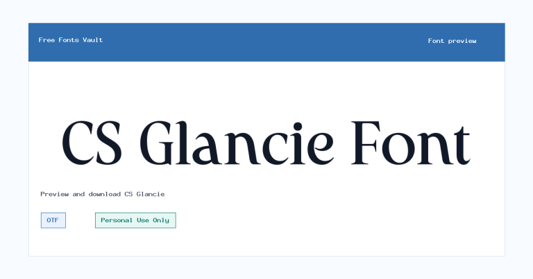 CS Glancie font preview