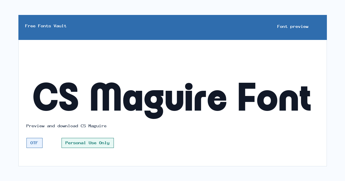 CS Maguire font preview showing the family name