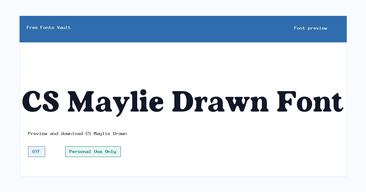 CS Maylie Drawn font preview showing the family name
