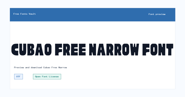 Cubao Free Narrow font preview