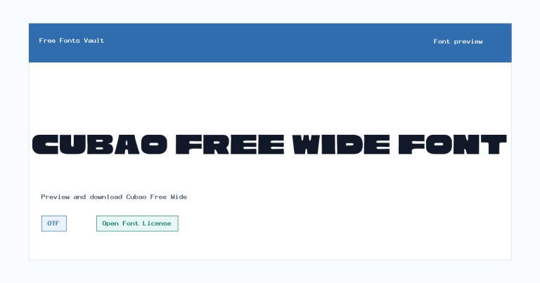 Cubao Free Wide font preview
