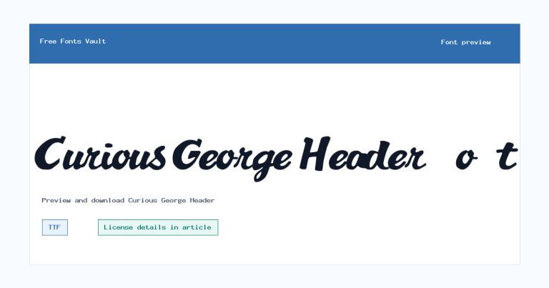 Curious George Header font preview