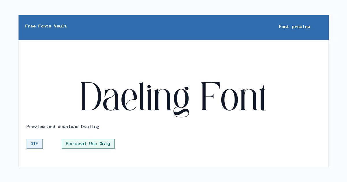 Daeling font preview showing the family name