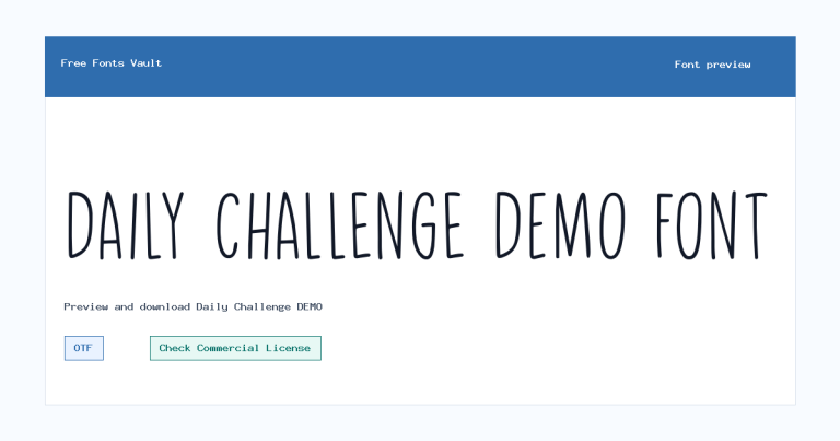 Daily Challenge DEMO font preview