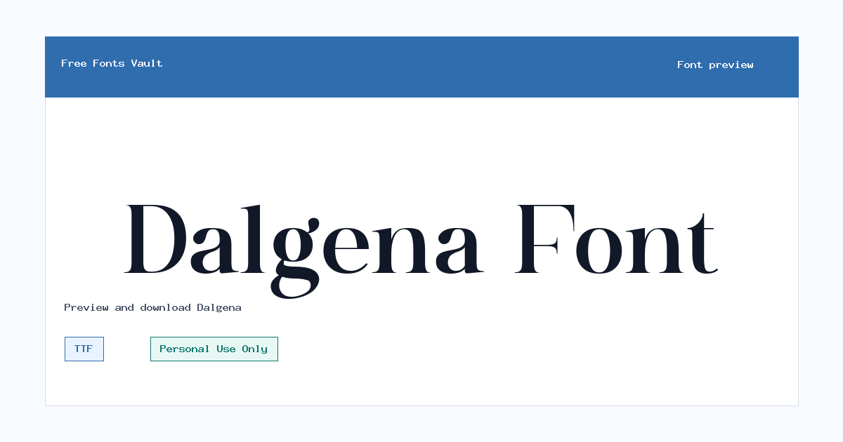 Dalgena font preview showing the family name