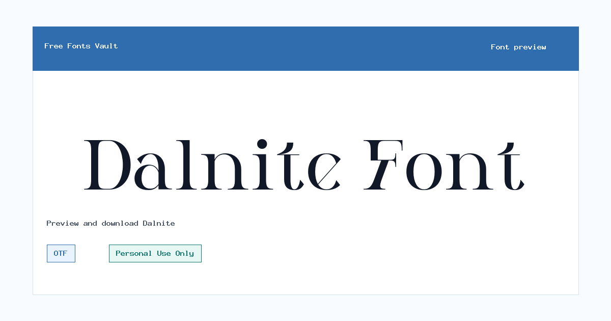 Dalnite font preview showing the family name