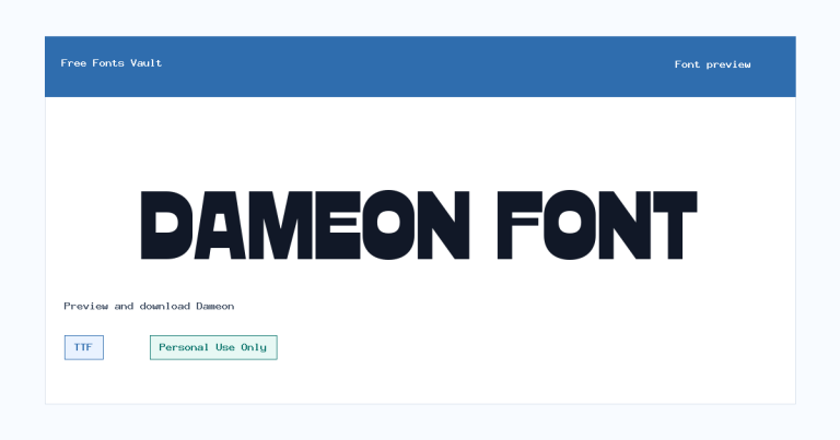 Dameon font preview