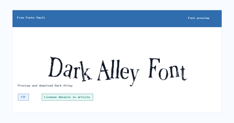 Dark Alley font preview