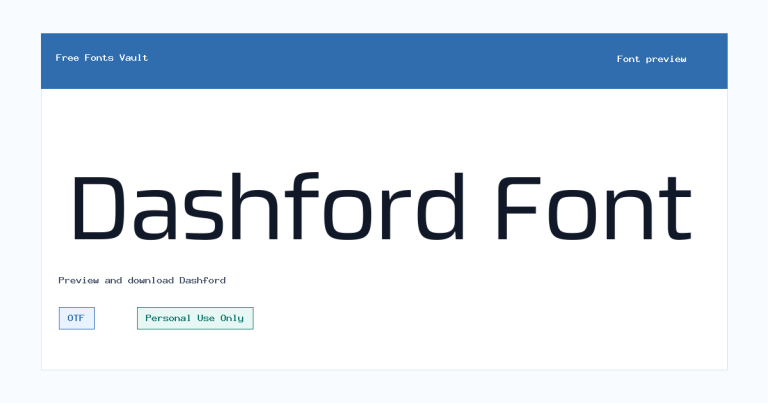 Dashford font preview