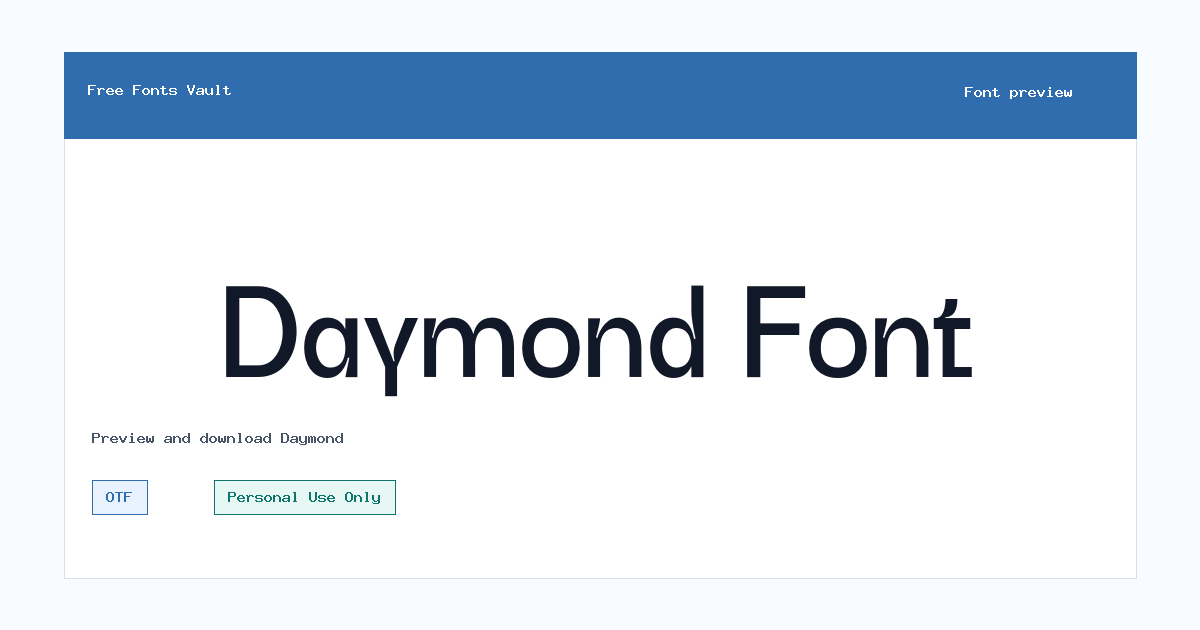 Daymond font preview showing the family name