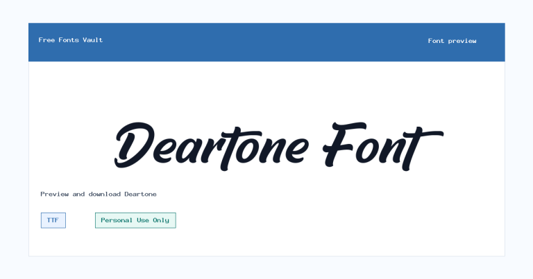 Deartone font preview