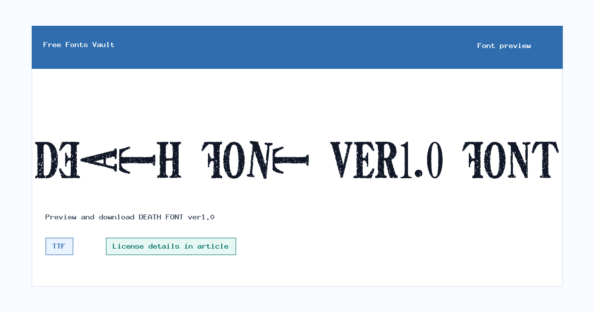 DEATH FONT ver1.0 font preview showing the family name