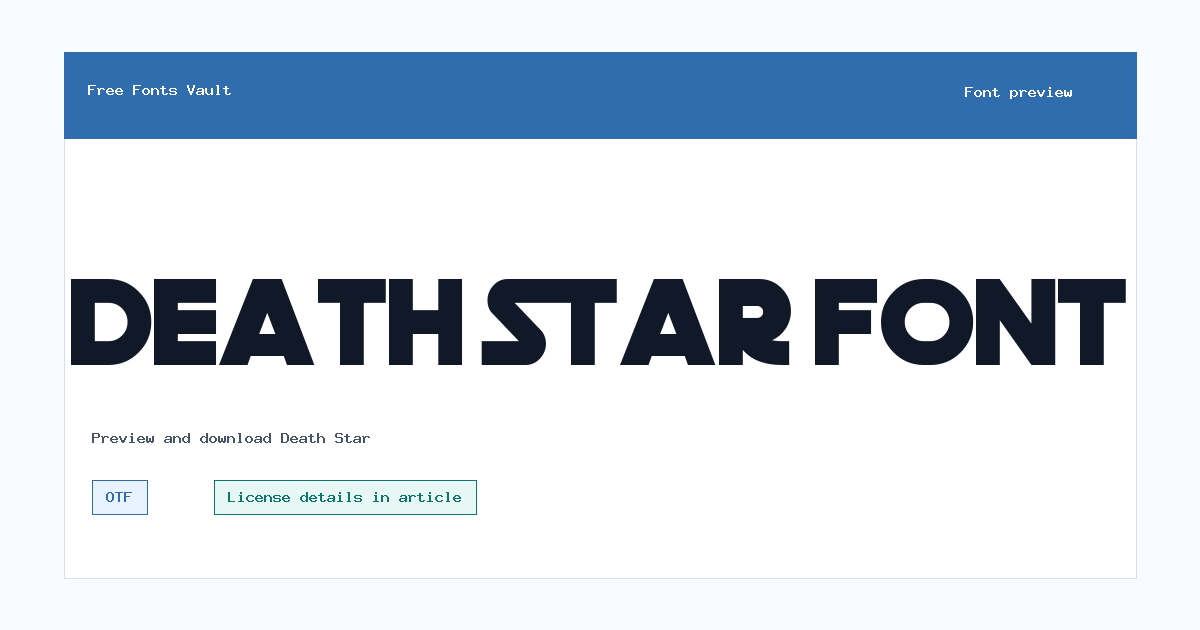Death Star font preview showing the family name