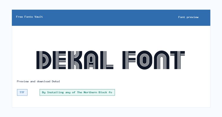 Dekal font preview