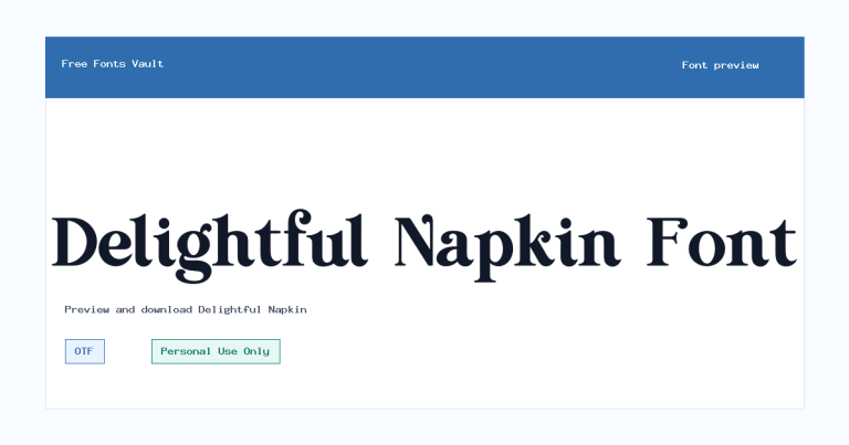 Delightful Napkin font preview