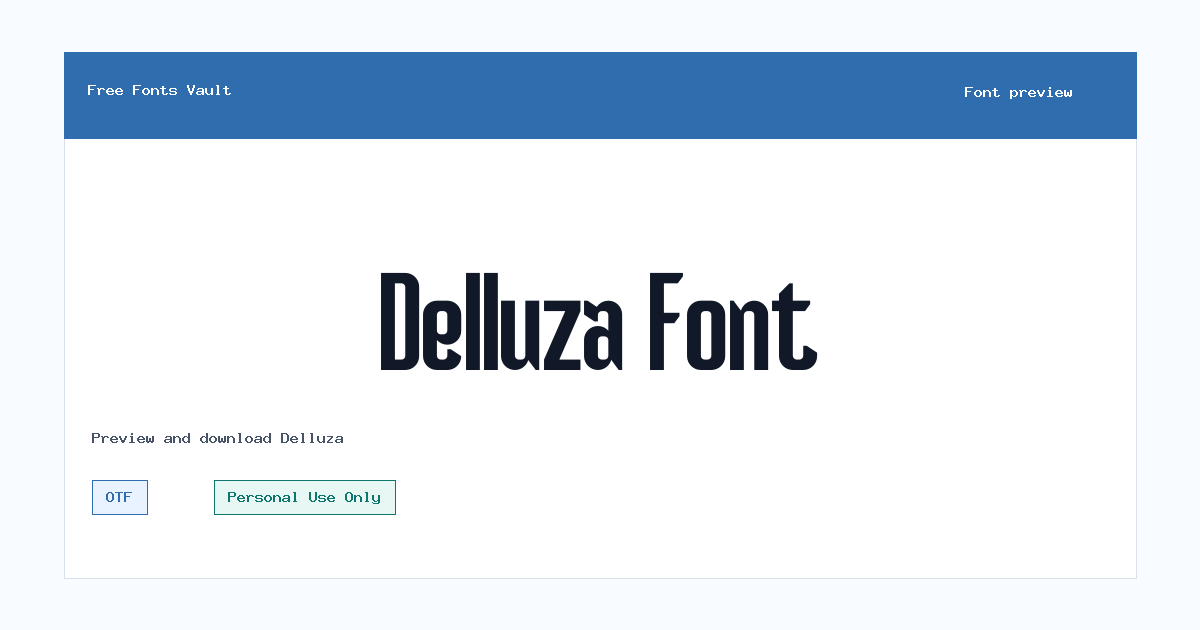 Delluza font preview showing the family name