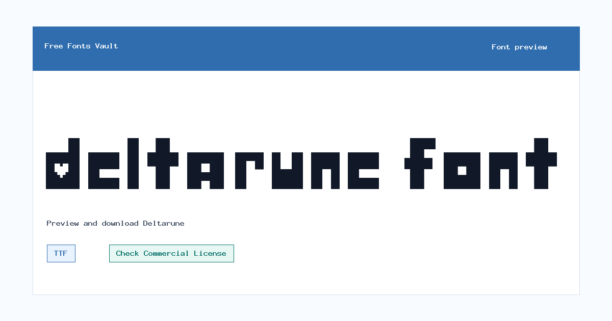Deltarune font preview showing the family name