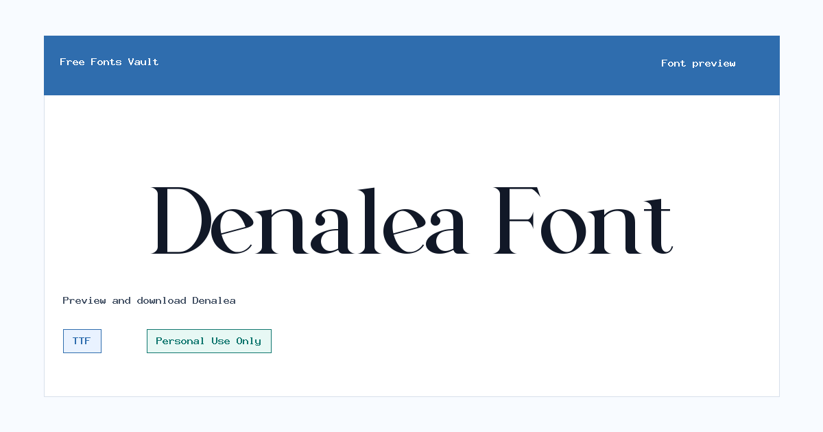 Denalea font preview showing the family name