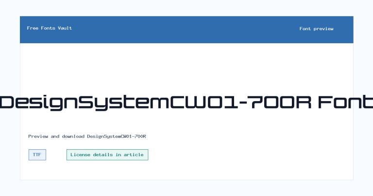 DesignSystemCW01-700R font preview