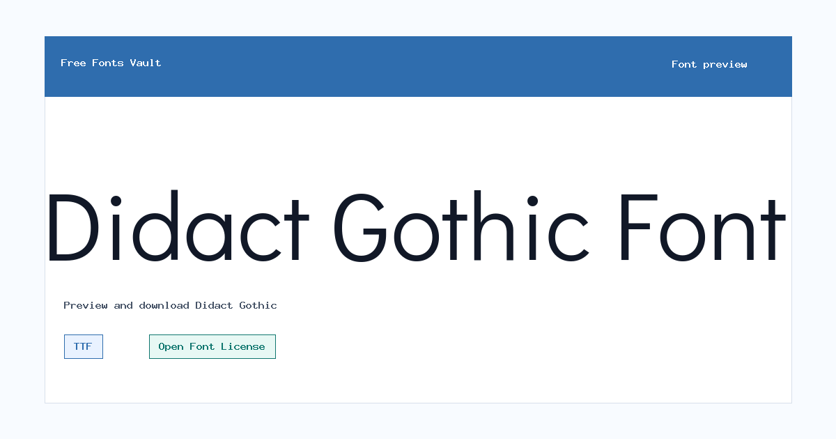 Didact Gothic font preview showing the family name