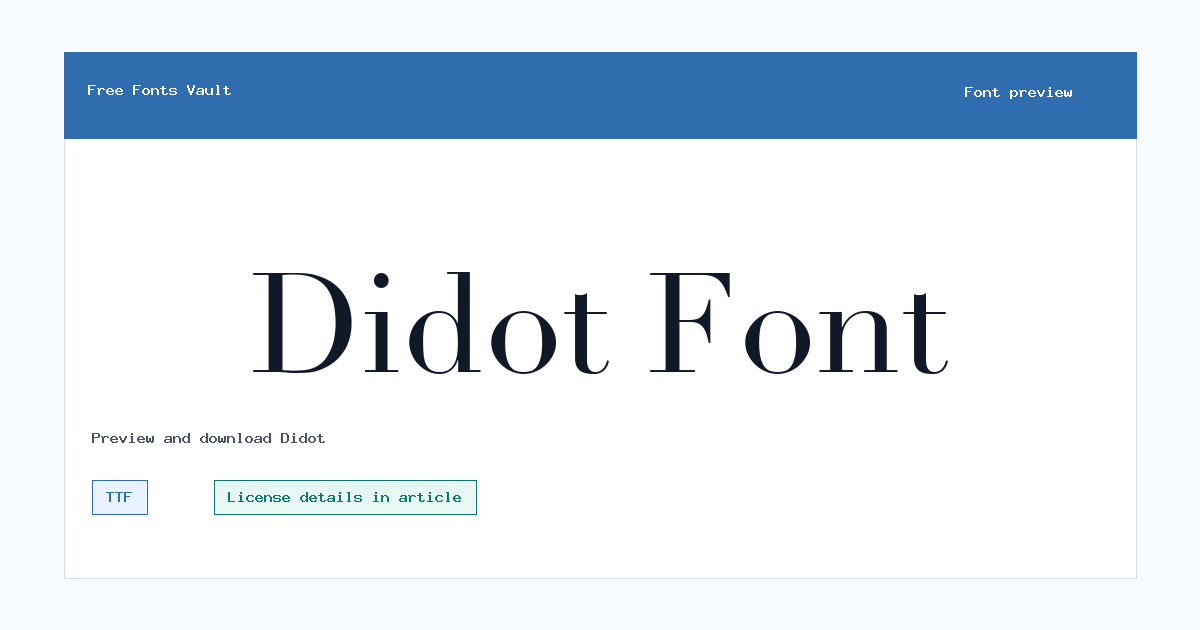 Didot font preview showing the family name