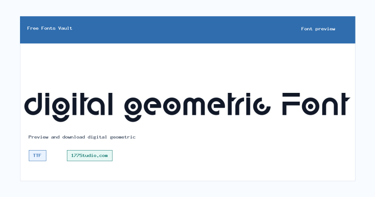 digital geometric font preview